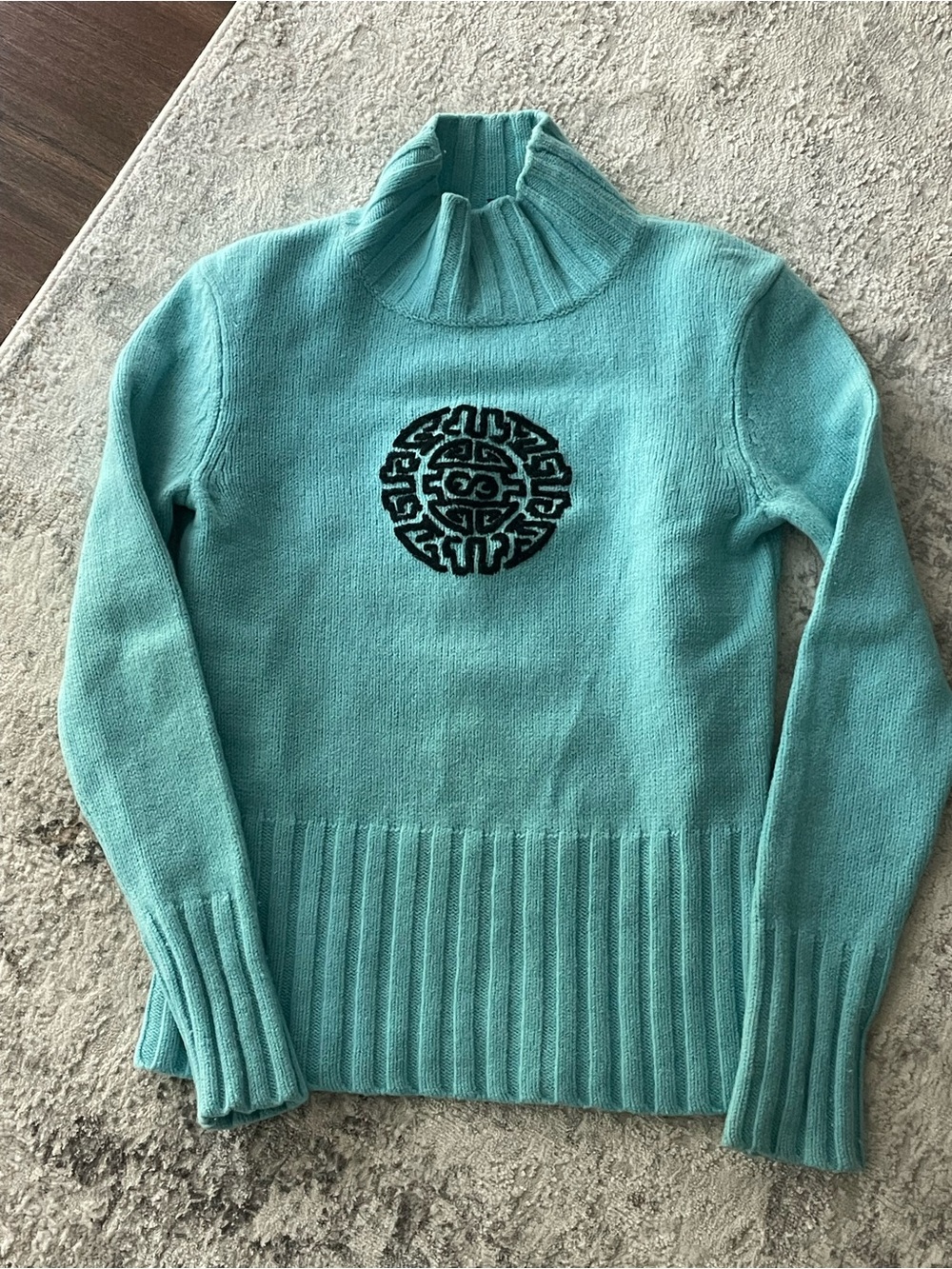 teal 100% wool Escada sweater